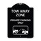 Signmission Tow Away Zone Private Parking W/ Car Towing Heavy-Gauge Aluminum Sign, 24" x 18", BW-1824-22802 A-DES-BW-1824-22802 - alternate 1